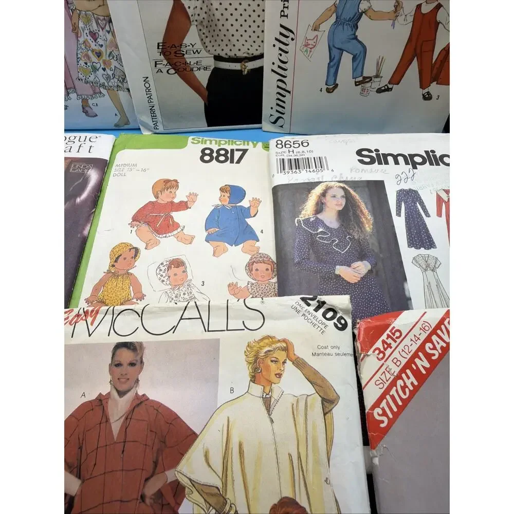 14 Vintage 1960'S /70/80s Sewing Patterns Dresses Blouses Kids Patterns & More